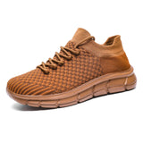 Men's Casual Shoes Mesh Lace Up Lightweight Breathable Sports Tennis Femino Zapatos Outdoor Walking MartLion brown 36 