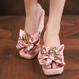 Liyke Wedges Slippers Women Summer Pink Butterfly-knot Designer Sandals Platform Heels Female Shoes Mart Lion   