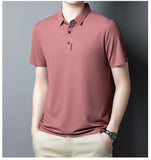 Summer Polo Shirt for Men's Casual Solid Breathable Work Polo Short Sleeve Regular Polo Shirts Mart Lion   