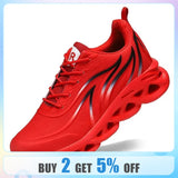 Running Shoes Men's Flame Printed Sneakers Knit Athletic Sports Blade Cushioning Jogging Trainers Lightweight MartLion   