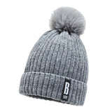 Winter Chenille Wool Hat Women's Padded Warm Knitted Women's Hats Cycling Pullover Hat MartLion grey One Size 