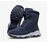  Rotating Button Men's Snow Boots Warm Thicken Plush Winter Waterproof Hiking Wear Resistant Anti Slip MartLion - Mart Lion