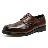 British Style Men's Dress Shoes Formal Antumn Split Leather Footwear Oxfords Mart Lion Brown 38 