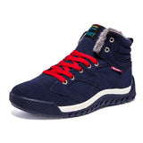 Motorcycle Boots Men's High Top Sneakers Winter Casual Walking Sneakers Ankle Punk Snow Shoes MartLion Blue(AE存量)**** 39 
