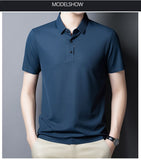 Summer Polo Shirt for Men's Casual Solid Breathable Work Polo Short Sleeve Regular Polo Shirts Mart Lion   