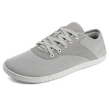 Men's Casual Sports Barefoot Shoes Minimalist Cross-Trainer Wide Toe Walking Zero Drop Sole Trail Running Sneakers MartLion A038 Light Grey 44 