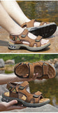 Outdoor Men's Sandals Summer Genuine Leather With Air Cushion Mart Lion   