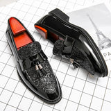 Tassel Men's Dress Shoes Pointed Leather Slip-on Platform Party Luxury Footwear MartLion   