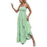 Loose Women's Dress Elegant Printed Floor-Length Dresses For Camisole Frock Sleeveless Frocks MartLion   
