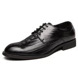 Men's Shoes Split Leather Dress Oxfords British Lace Up Formal Footwear Mart Lion Black 38 