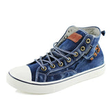 Denim Shoes Women Sneakers High top Thick Sole Ladies MartLion Blue 5.5 