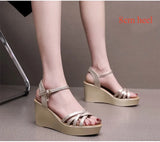 Wedge Heel Sandals Women Summer High Heel Shoes Platform Open Toe MartLion   