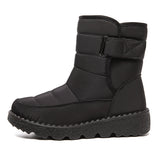 Padded Waterproof Women's Shoes Casual Non-slip Walking Trendy Warm Snow Boots Sports Footwear MartLion black 35 