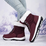 Women Snow Boots Female Winter Casual Shoes Outdoor Youth Mid-Calf Boots Waterproof Plush Ladies Cotton-padded Shoes MartLion   