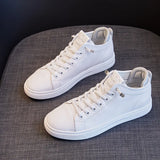 Spring Summer Shoes Women Sneakers Genuine Leather White Cowhide Ladies Flat Casual Soft Footwear MartLion   