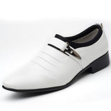Men's Leather Shoes Dress Shoes All-Match Casual Shock-Absorbing Footwear Wear-Resistant Mart Lion White 37 