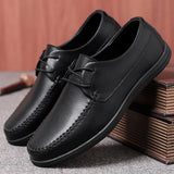 Leather Men's Formal Shoes Luxury Loafers Dress Moccasins Breathable Black Wedding MartLion   