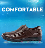 Men's Sandals Leather Outdoor Casual Shoes Breathable Fisherman Shoes Beach MartLion   