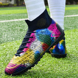Soccer Shoes Men's Ag/Tf Football Boots Cleats Ankle Youth Glass Training Sneakers Unnisex Outdoor Sports Mart Lion   