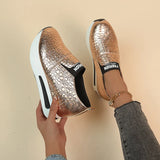 Hidden Heel Sneakers for Women Spring Chunky Platform Vulcanized Shoes Lightweight Slip-On Height Increasing Sports MartLion   