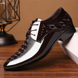 Oxfords Leather Men's Shoes Casual Dress Lace Up Breathable Formal Office Flats MartLion Brown 38 