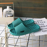 Non-Slip Slippers Men's Women Indoor Home Slides Bathroom Waterproof Shoes Soft Bottom Outer Wear Sandals Mart Lion Green 36-37 
