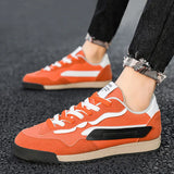 Retro Orange Men's Sneakers Breathable Mesh Casual Lace-up Flat Shoes zapatillas hombre MartLion   