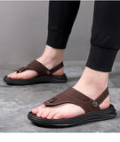 Summer Flip flops Men Sandals Leather Mens Casual Shoes Outdoor Men Leather Sandals for Men Beach Shoes Roman Shoes MartLion