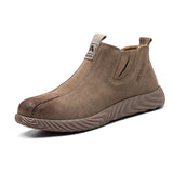 Safety Shoes Men's Soft Bottom Work Chelsea Boots Steel Toe Work Safety Cowhide Welder MartLion brown 39 