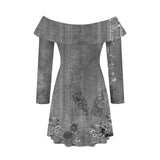 Midi Dresses Above Knee Spring Dress Women V-Neck Long Sleeves Printed Frocks For Girls Robe Hiver Femme MartLion   