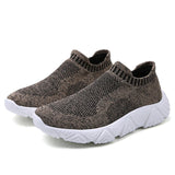 Men's Sneakers Summer Casual Running Shoes Slip-on Walking Socks Design Jogging Vulcanize MartLion 8023 Khaki 39 