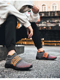 Spring Summer Letter Printed Socks Men's Breathable Sneakers Casual Platform Slip-on Couple Jogging Shoes MartLion   