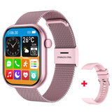 Smart Watch For Women Full Touch Screen Bluetooth Call Waterproof Sport Fitness Tracker Lady  Watches Smartwatch Men's MartLion mesh belt pink  
