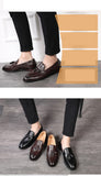 Men's Casual Leather Shoes Driving Loafers Light Moccasins Trendy Tassels Party Wedding Flats Mart Lion   