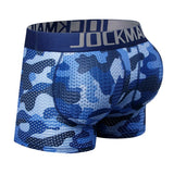 Men's Underwear Boxer Mesh Padded Underwear with Hip Pads Men's Boxers Butt Padded Elastic Enhancement MartLion JM469Blue XXL 