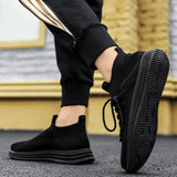 Fujeak Lightweight Knitted Loafers Breathable Sock Shoes Men's Non-slip Sneakers Casual Running Mart Lion   