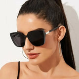 Cat Eye Women Sunglasses Vintage Designer Black Big Frame Cool MartLion   