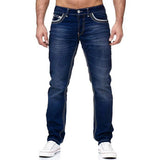 Straight Pants Casual Sports  Color Stretch Cotton Wash Jeans Pockets Street Men's Pants MartLion   