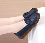 Women Flats Slip On Moccasins Spring Hollow Beige Casual Loafers Soft Sole Non Slip Breathable MartLion   