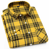 Men Plaid Shirt  Winter Flannel Casual Shirt Men Shirts Long Sleeve Chemise Homme Cotton Male Check Shirts MartLion XDM30 M 39 