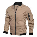 Men's Bomber Jacket Casual Lightweight Jacket For Men Sports Windbreaker Zip Up Coat with Pockets Clothing MartLion Khaki XXXL 