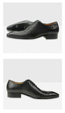 Bullock Men's Shoes Formal Leather Daily Dress Wedding Oxford Luxury Genuine Leather Snake Print Pointed Toe MartLion   