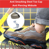  Lightweight work shoes anti smash work boots steel toe men's safety sneakers for work anti stab working and protective MartLion - Mart Lion