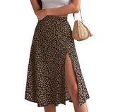 women long skirt summer Versatile floral skirt Casual Wrap Middle dresses classic beach MartLion   