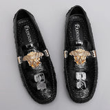 Men's Women Leather Designer Casual Shoes Luxury Loafers Driving Footwear MartLion 2293 Black 6 