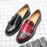 Men's formal shoes Split leather dress Slip loafers Elegant Social Mart Lion   