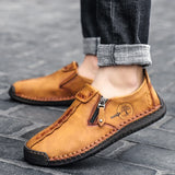 Men's Handmade Casual Shoes Outdoor Flat Driving Shoes Leather Loafers Moccasins Sneakers MartLion   