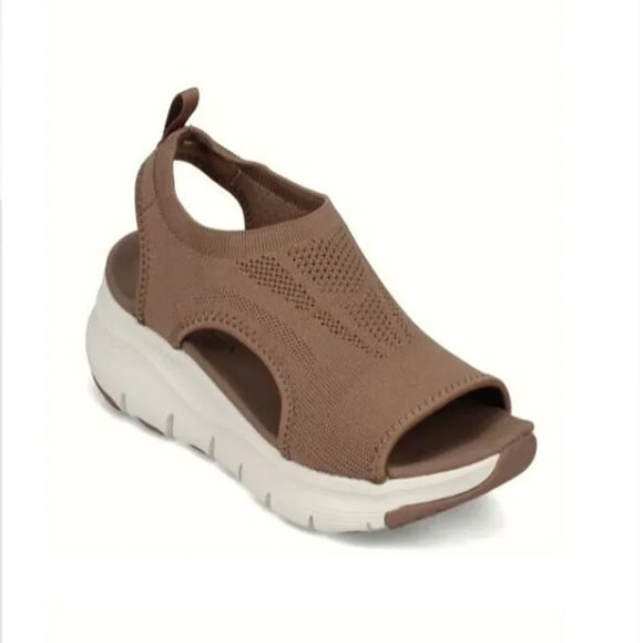 Women Summer Mesh Casual Sandals Ladies Wedges Outdoor Shallow Platform Shoes Slip-On Light Comfort MartLion brown 35 