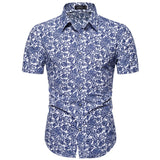 Dot-Print Casual Shirts for Summer Short Sleeve Regular Formal Clothing Men's Office Button Up Blouses Mart Lion DC04 5XL   Fit 80-88Kg 