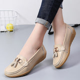 Summer Spring Slip On Flats Shoes Women Flat Casual Ladies Mocassin Femme Moccasins Breathable Zapatos Planos Mart Lion Beige 37 